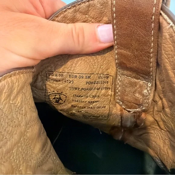 Ariat Fatbaby Light Brown Leather Cowboy Boots 8.5 B  Western - Picture 7 of 8